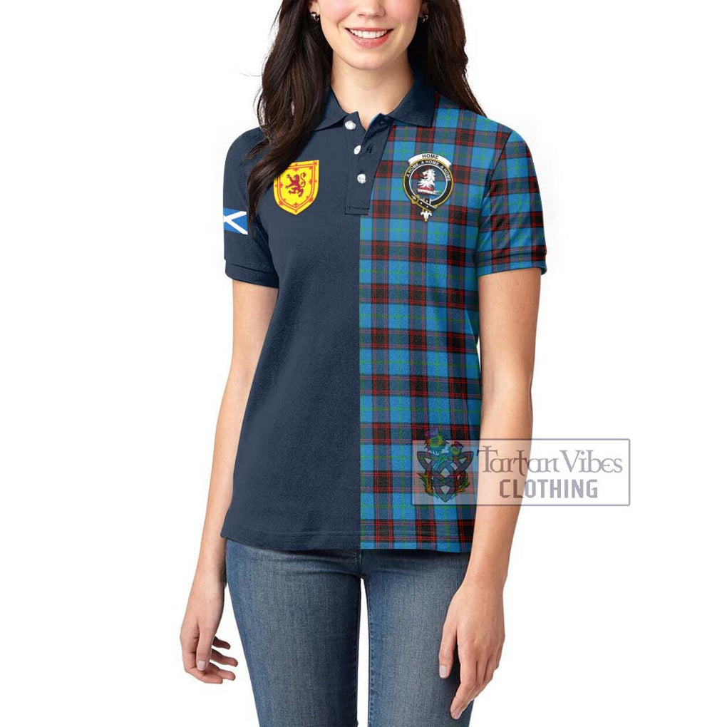 Tartan Vibes Clothing Home Ancient Tartan Women's Polo Shirt with Scottish Lion Royal Arm Half Style