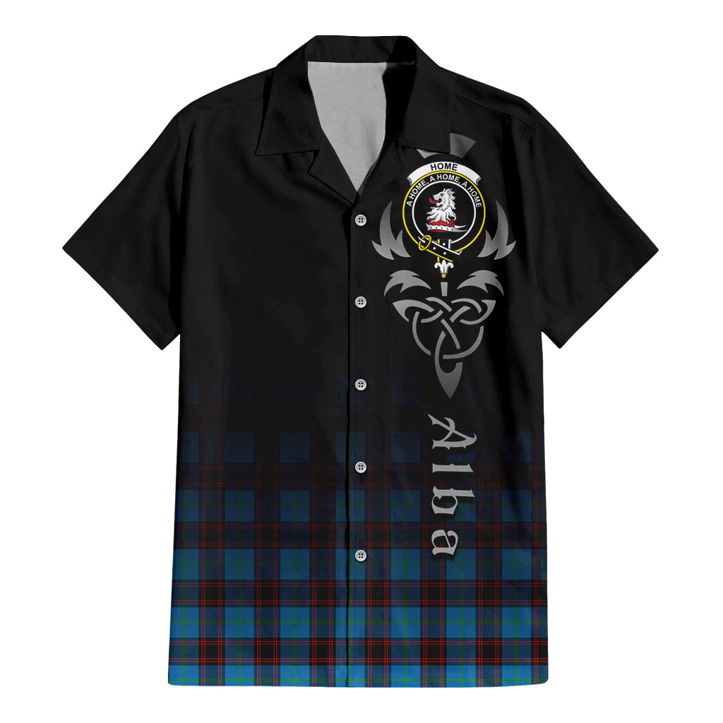 Tartan Vibes Clothing Home Ancient Tartan Short Sleeve Button Up Featuring Alba Gu Brath Family Crest Celtic Inspired