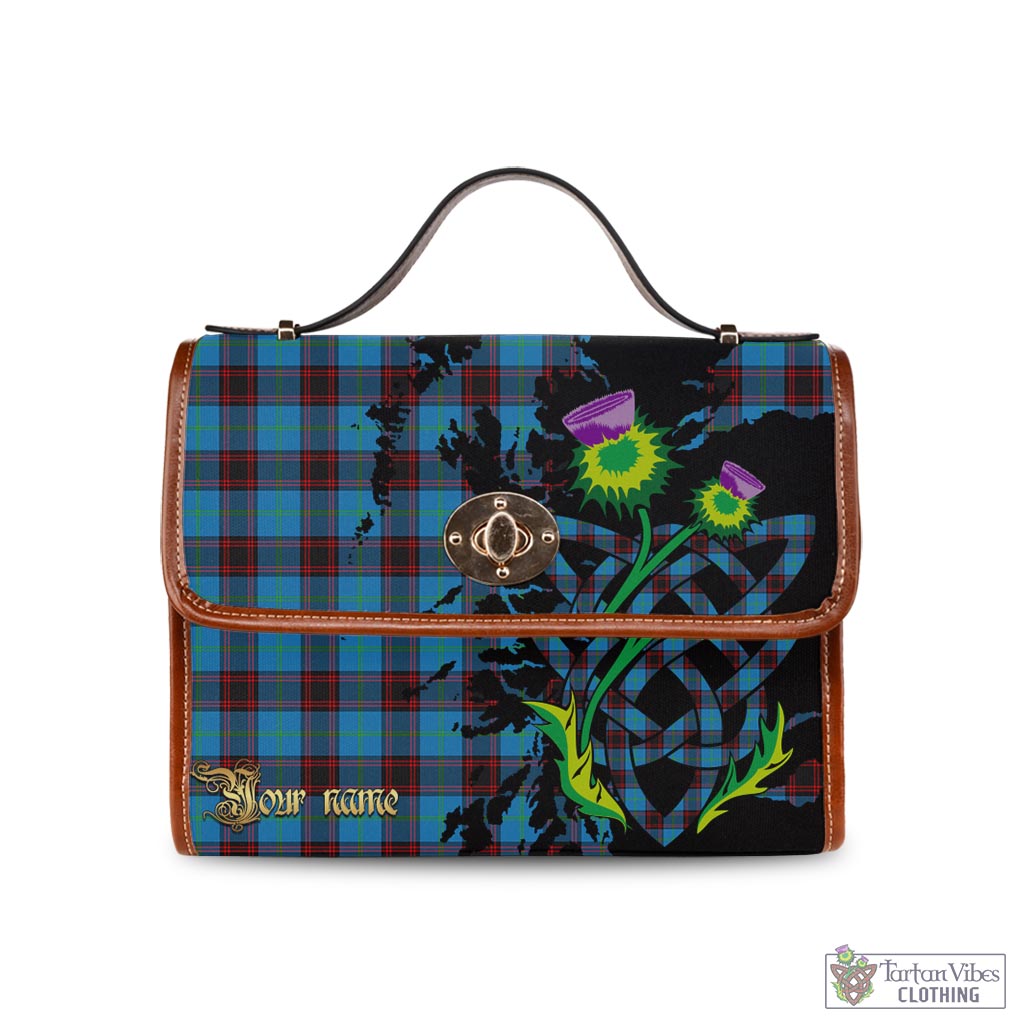 Tartan Vibes Clothing Home Ancient Tartan Waterproof Canvas Bag with Scotland Map and Thistle Celtic Accents