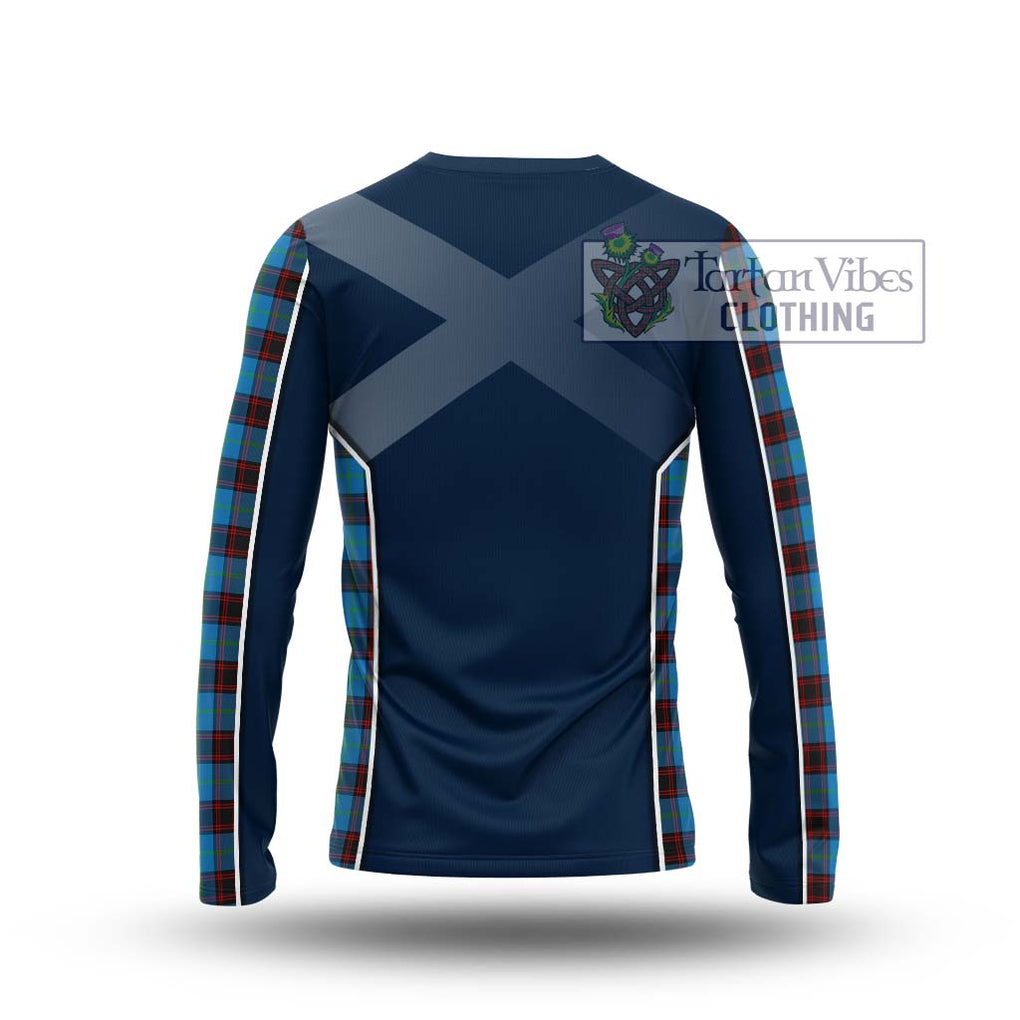 Home Ancient Tartan Long Sleeve T-Shirt with Family Crest and Lion Rampant Vibes Sport Style - Tartan Vibes Clothing