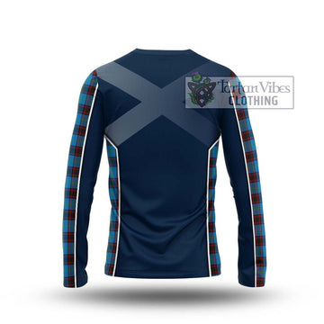 Home Ancient Tartan Long Sleeve T-Shirt with Family Crest and Lion Rampant Vibes Sport Style