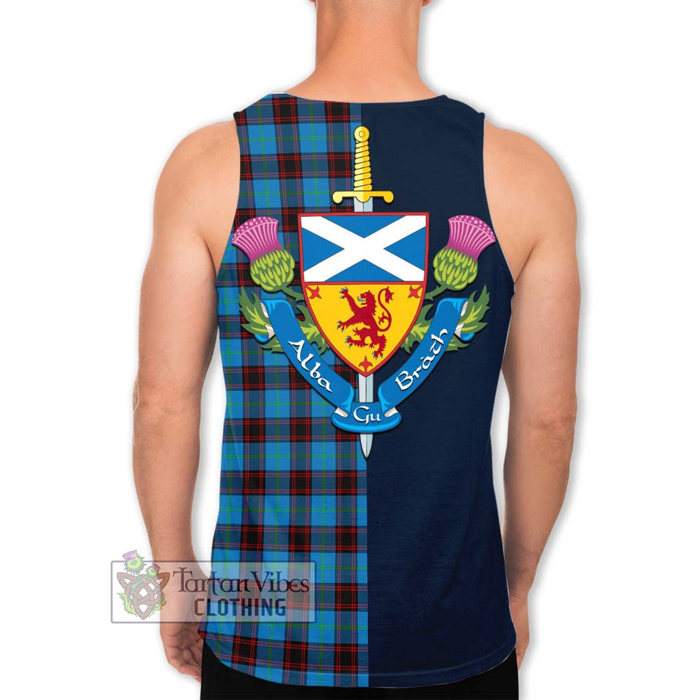 Tartan Vibes Clothing Home Ancient Tartan Men's Tank Top with Scottish Lion Royal Arm Half Style