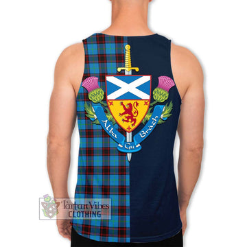 Home Ancient Tartan Men's Tank Top Alba with Scottish Lion Royal Arm Half Style