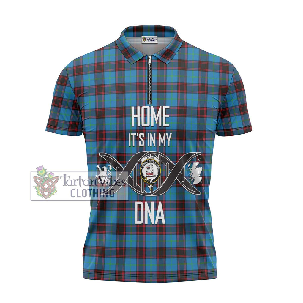 Home Ancient Tartan Zipper Polo Shirt with Family Crest DNA In Me Style - Tartanvibesclothing Shop