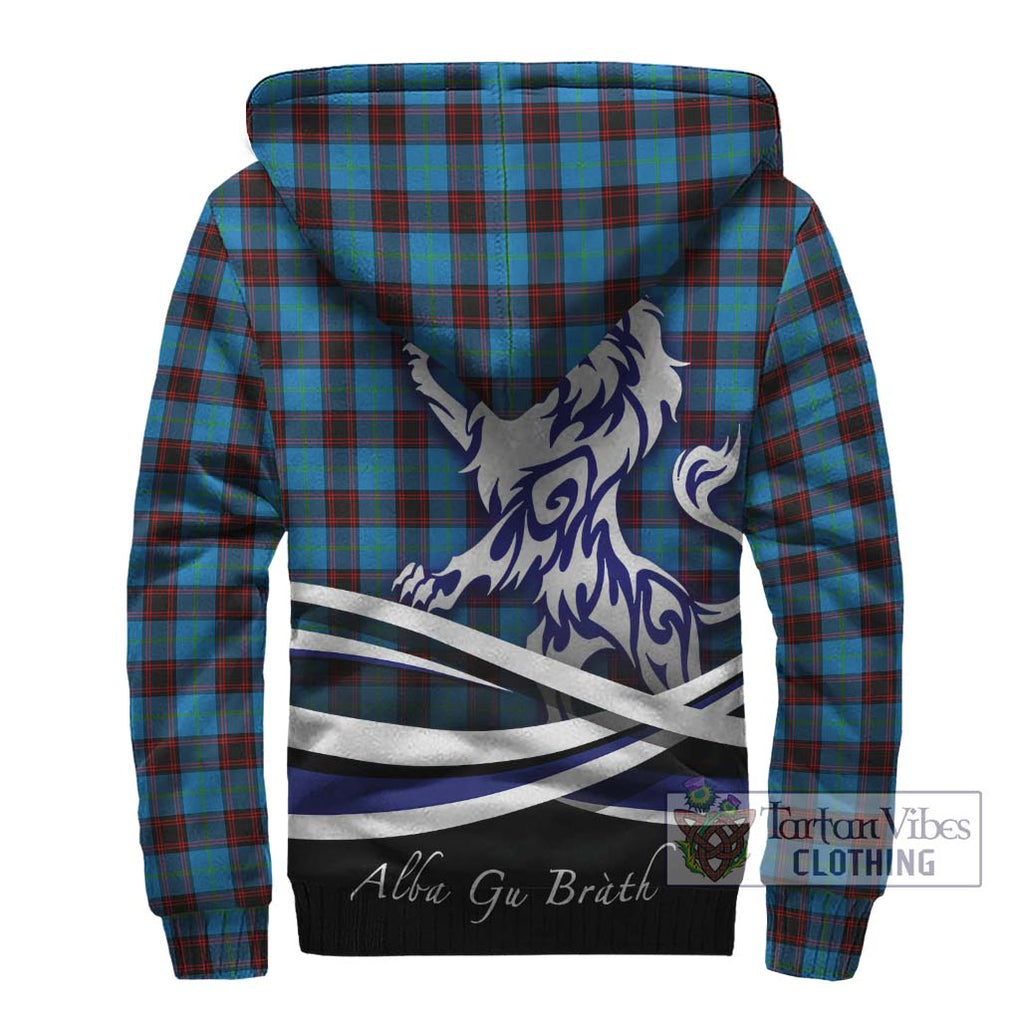 Home Ancient Tartan Sherpa Hoodie with Alba Gu Brath Regal Lion Emblem - Tartanvibesclothing Shop