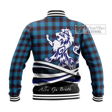 Home Ancient Tartan Baseball Jacket with Alba Gu Brath Regal Lion Emblem