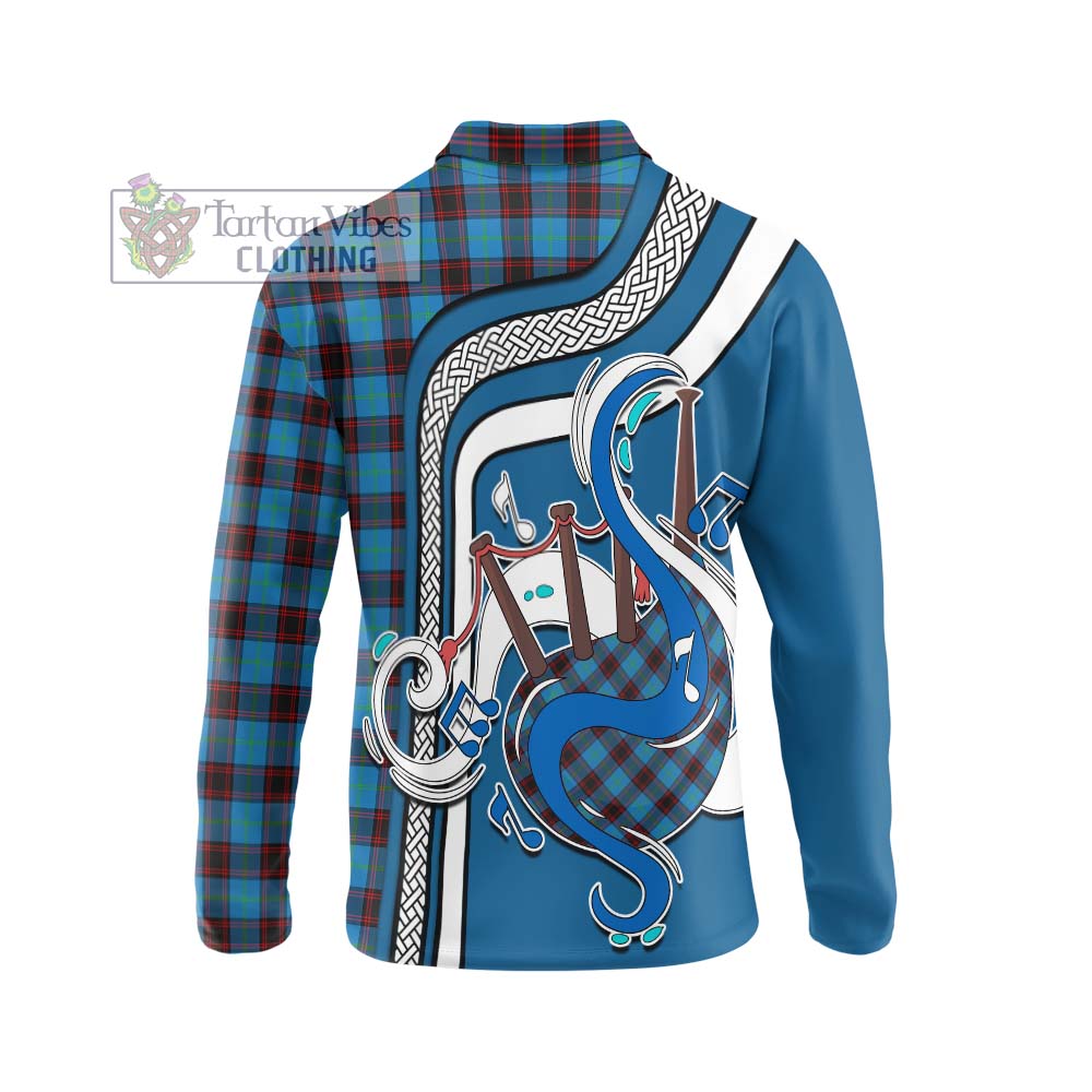 Tartan Vibes Clothing Home Ancient Tartan Long Sleeve Polo Shirt with Epic Bagpipe Style