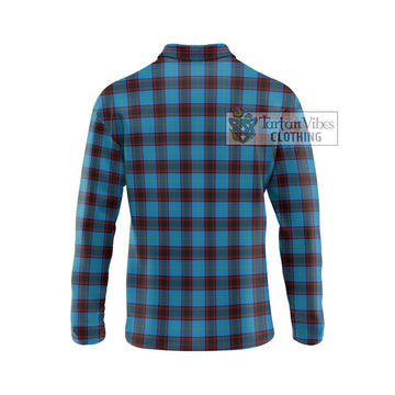 Home Ancient Tartan Long Sleeve Polo Shirt with Family Crest DNA In Me Style