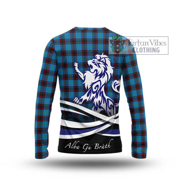 Home Ancient Tartan Long Sleeve T-Shirt with Alba Gu Brath Regal Lion Emblem