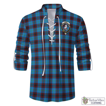 Home Ancient Tartan Men's Scottish Traditional Jacobite Ghillie Kilt Shirt with Family Crest