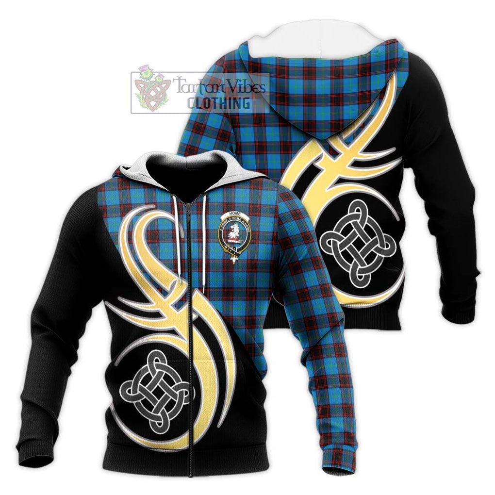 Home Ancient Tartan Knitted Hoodie with Family Crest and Celtic Symbol Style Unisex Knitted Zip Hoodie - Tartan Vibes Clothing