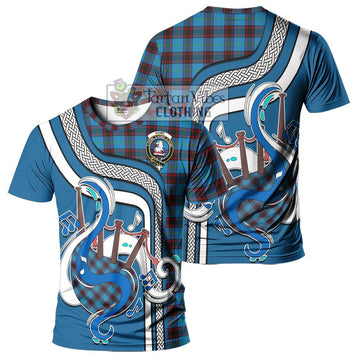 Home Ancient Tartan T-Shirt with Epic Bagpipe Style