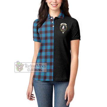 Home Ancient Tartan Women's Polo Shirt with Family Crest and Half Of Me Style