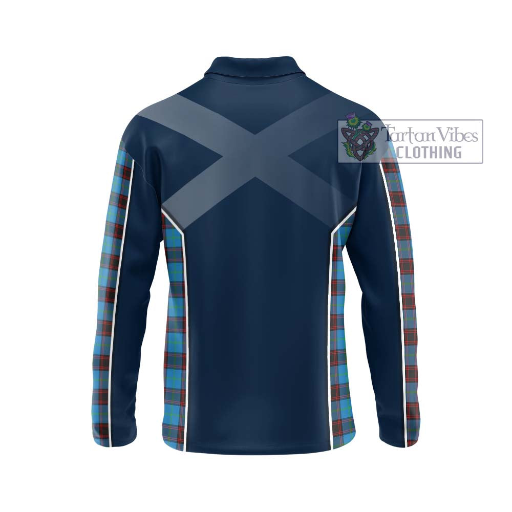 Home Ancient Tartan Long Sleeve Polo Shirt with Family Crest and Lion Rampant Vibes Sport Style - Tartan Vibes Clothing