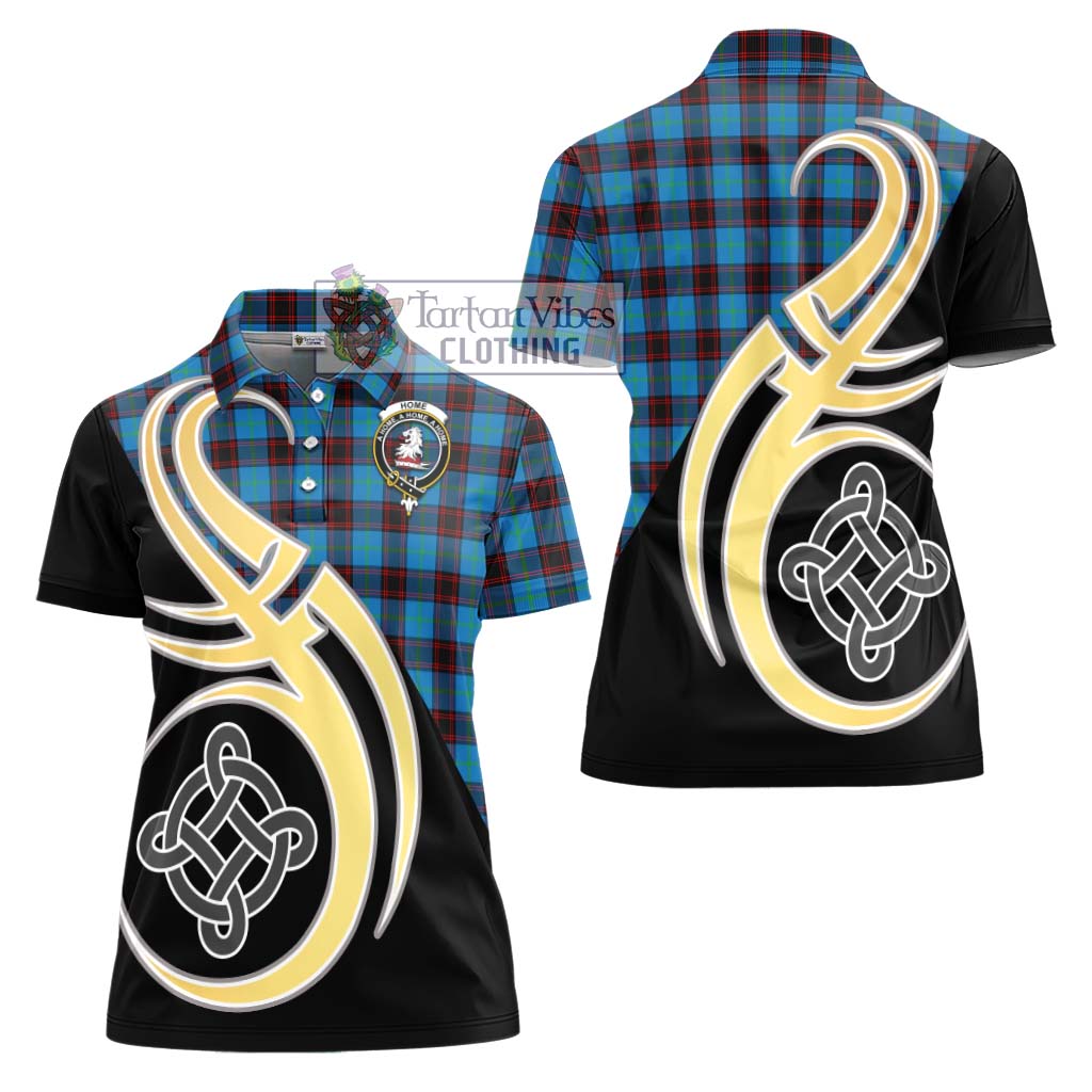 Home Ancient Tartan Women's Polo Shirt with Family Crest and Celtic Symbol Style - Tartan Vibes Clothing