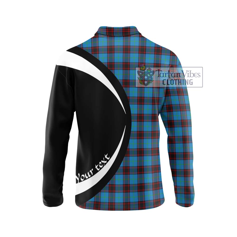 Home Ancient Tartan Long Sleeve Polo Shirt with Family Crest Circle Style - Tartan Vibes Clothing