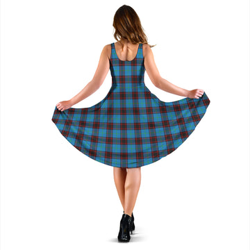 Home Ancient Tartan Sleeveless Midi Womens Dress