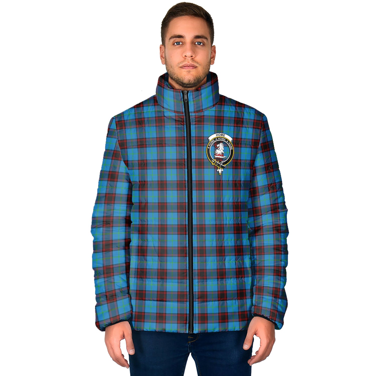 Home Ancient Tartan Padded Jacket with Family Crest - Tartan Vibes Clothing