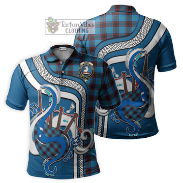 Home Ancient Tartan Polo Shirt with Epic Bagpipe Style