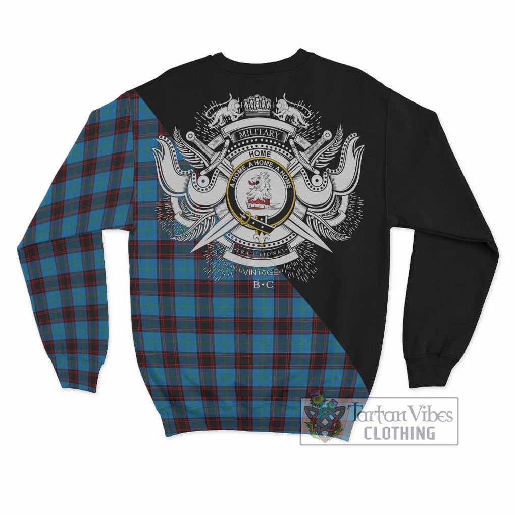 Home Ancient Tartan Sweatshirt with Family Crest and Military Logo Style - Tartanvibesclothing Shop