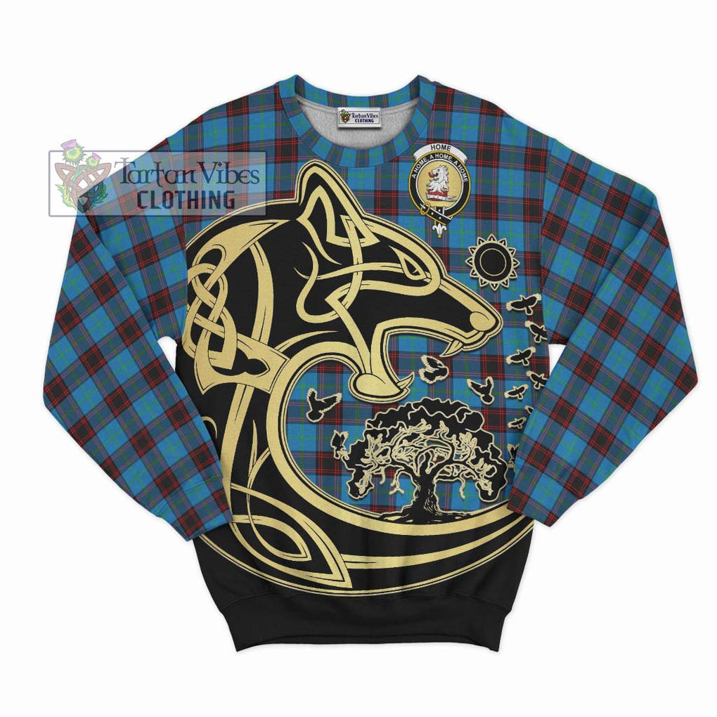 Home Ancient Tartan Sweatshirt with Family Crest Celtic Wolf Style - Tartan Vibes Clothing