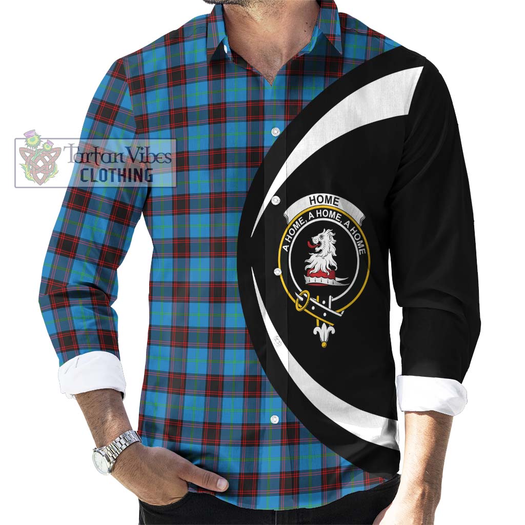 Home Ancient Tartan Long Sleeve Button Up with Family Crest Circle Style - Tartan Vibes Clothing