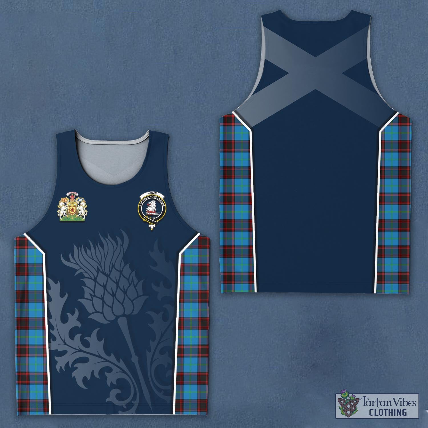 Tartan Vibes Clothing Home Ancient Tartan Men's Tanks Top with Family Crest and Scottish Thistle Vibes Sport Style