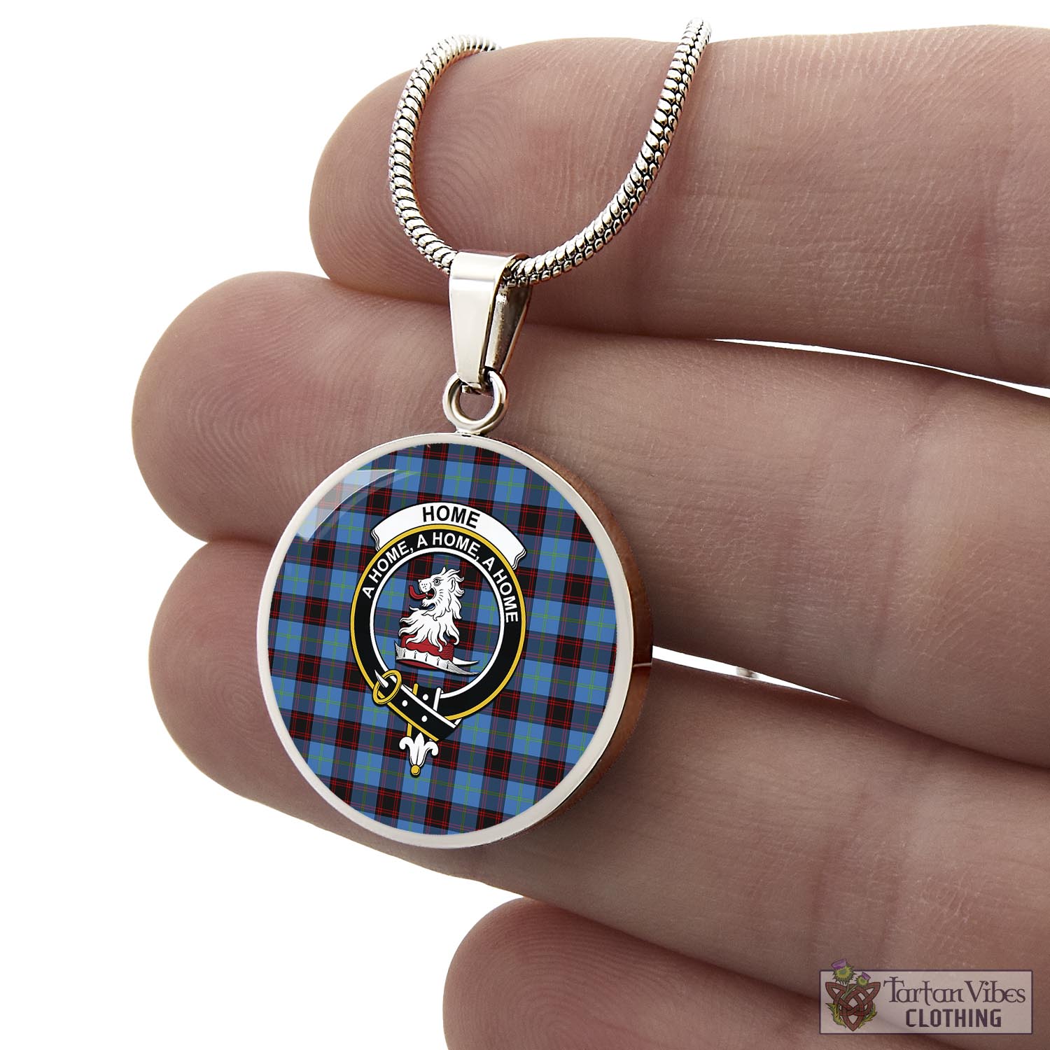 Tartan Vibes Clothing Home Ancient Tartan Circle Necklace with Family Crest