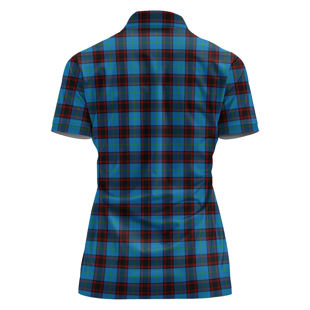 Home Ancient Tartan Polo Shirt with Family Crest For Women - Tartan Vibes Clothing