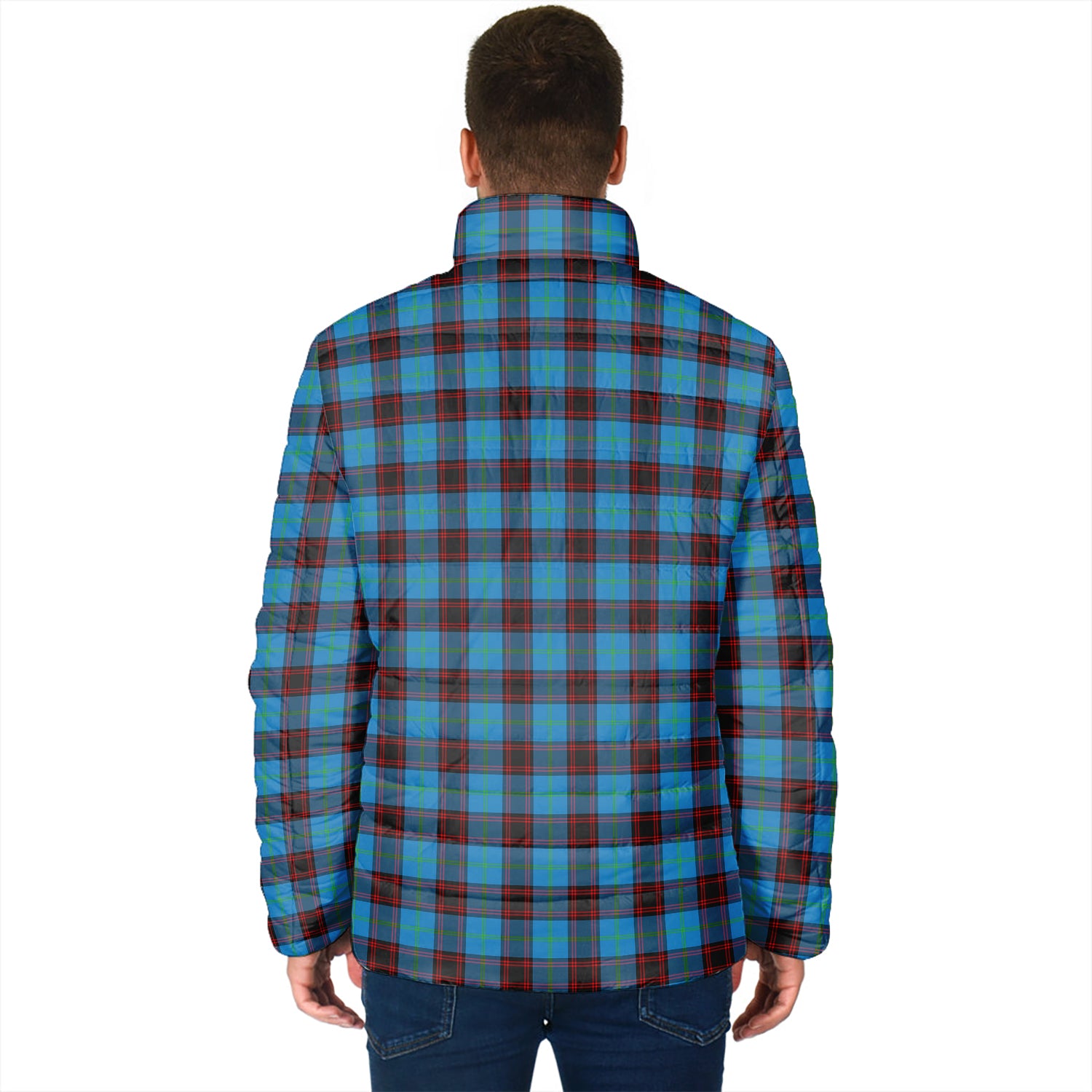 Home Ancient Tartan Padded Jacket with Family Crest - Tartan Vibes Clothing