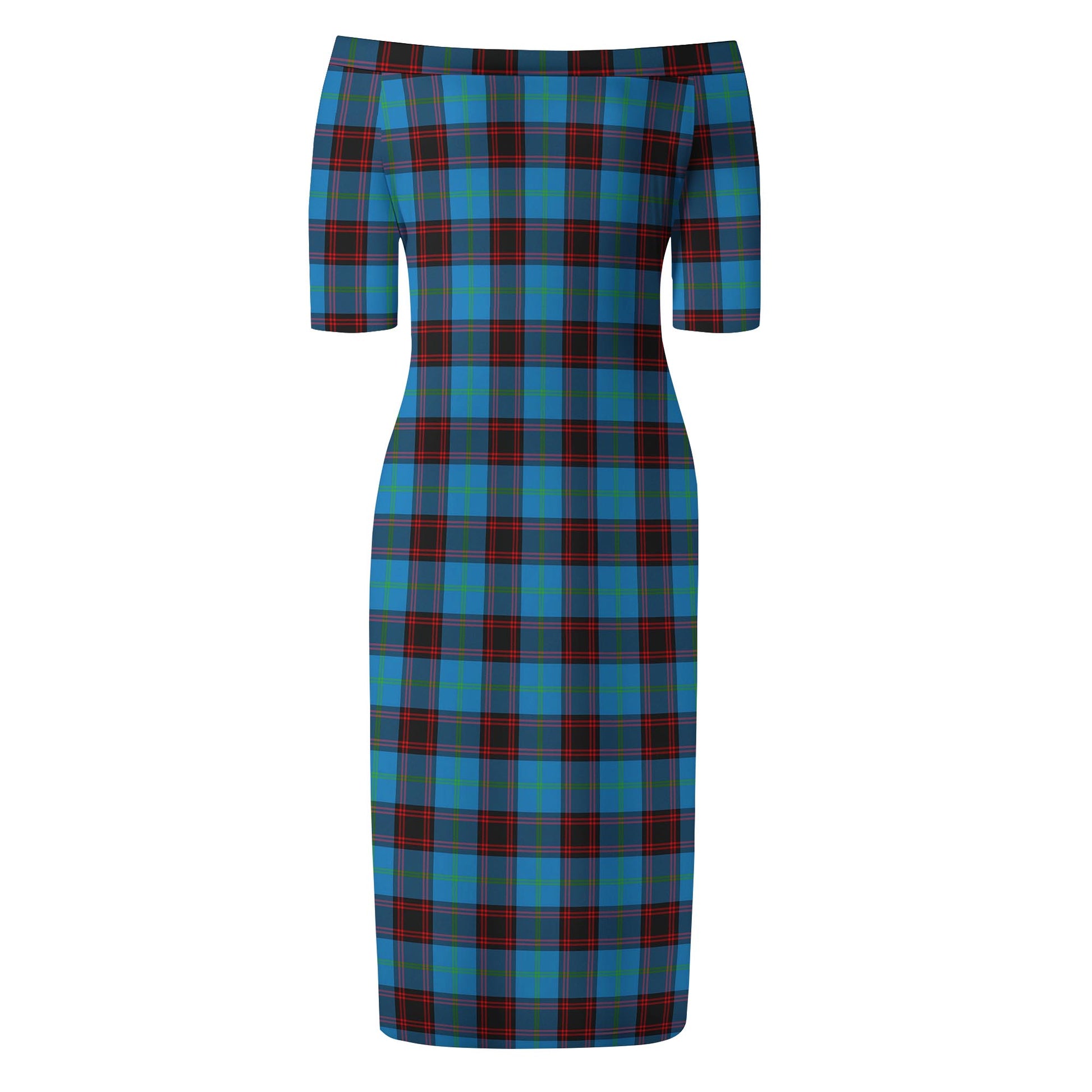 Home Ancient Tartan Off Shoulder Lady Dress - Tartanvibesclothing