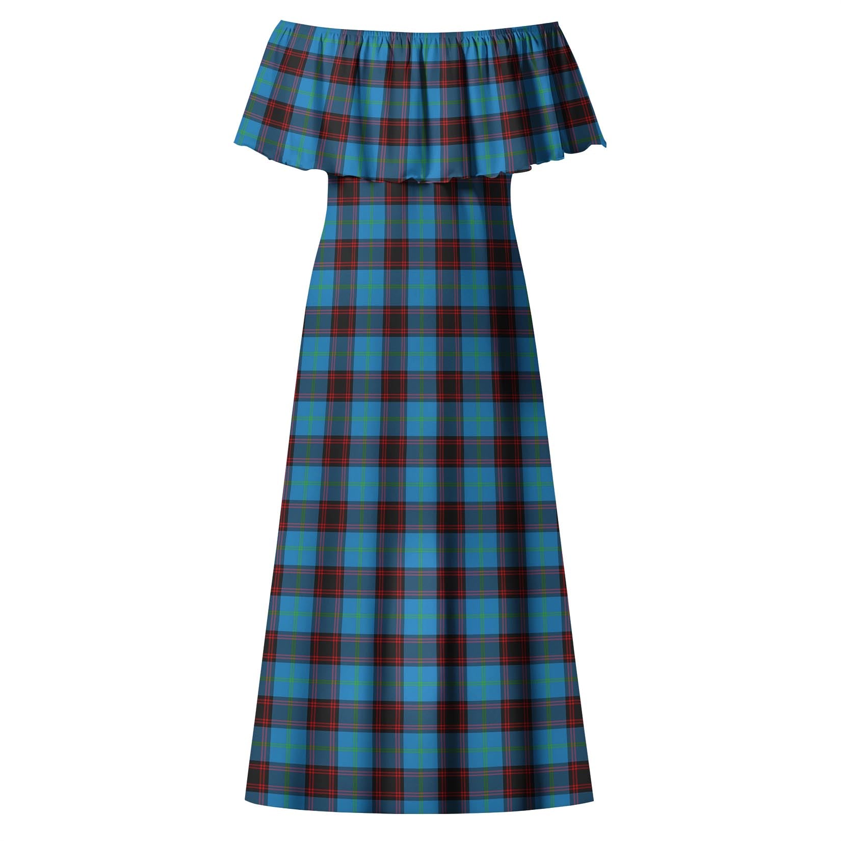 Home Ancient Tartan Off Shoulder Long Dress - Tartanvibesclothing