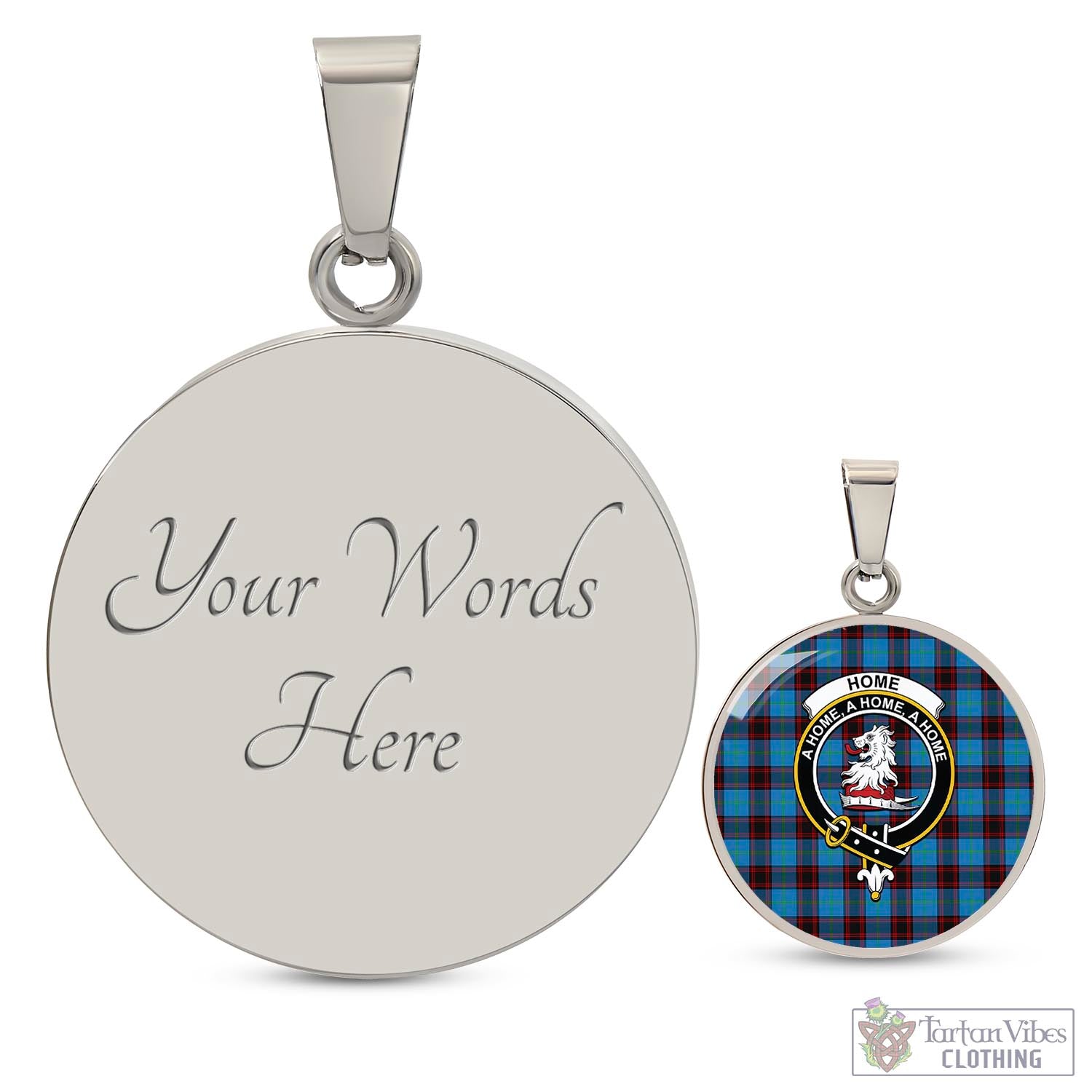 Tartan Vibes Clothing Home Ancient Tartan Circle Necklace with Family Crest