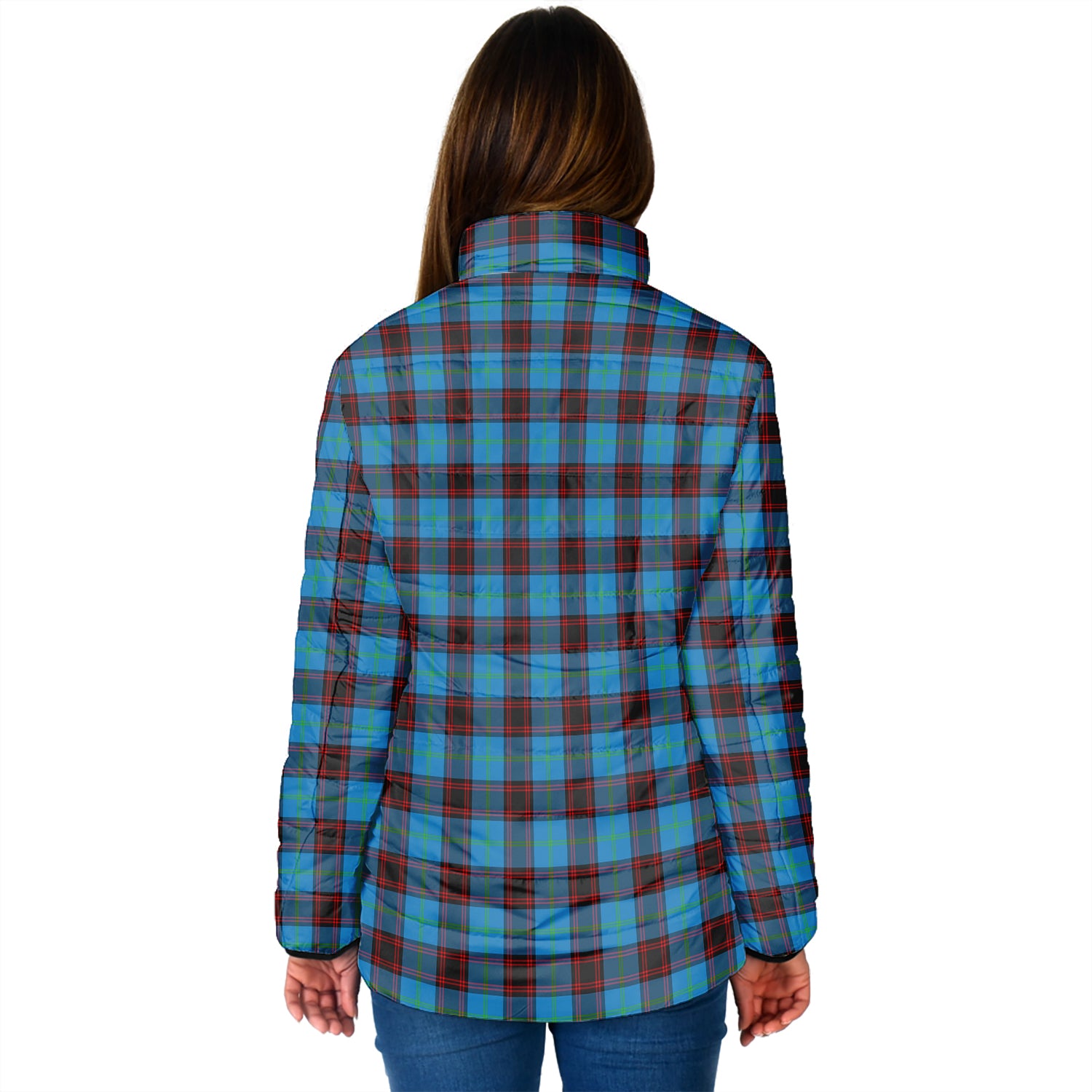 Home Ancient Tartan Padded Jacket with Family Crest - Tartan Vibes Clothing