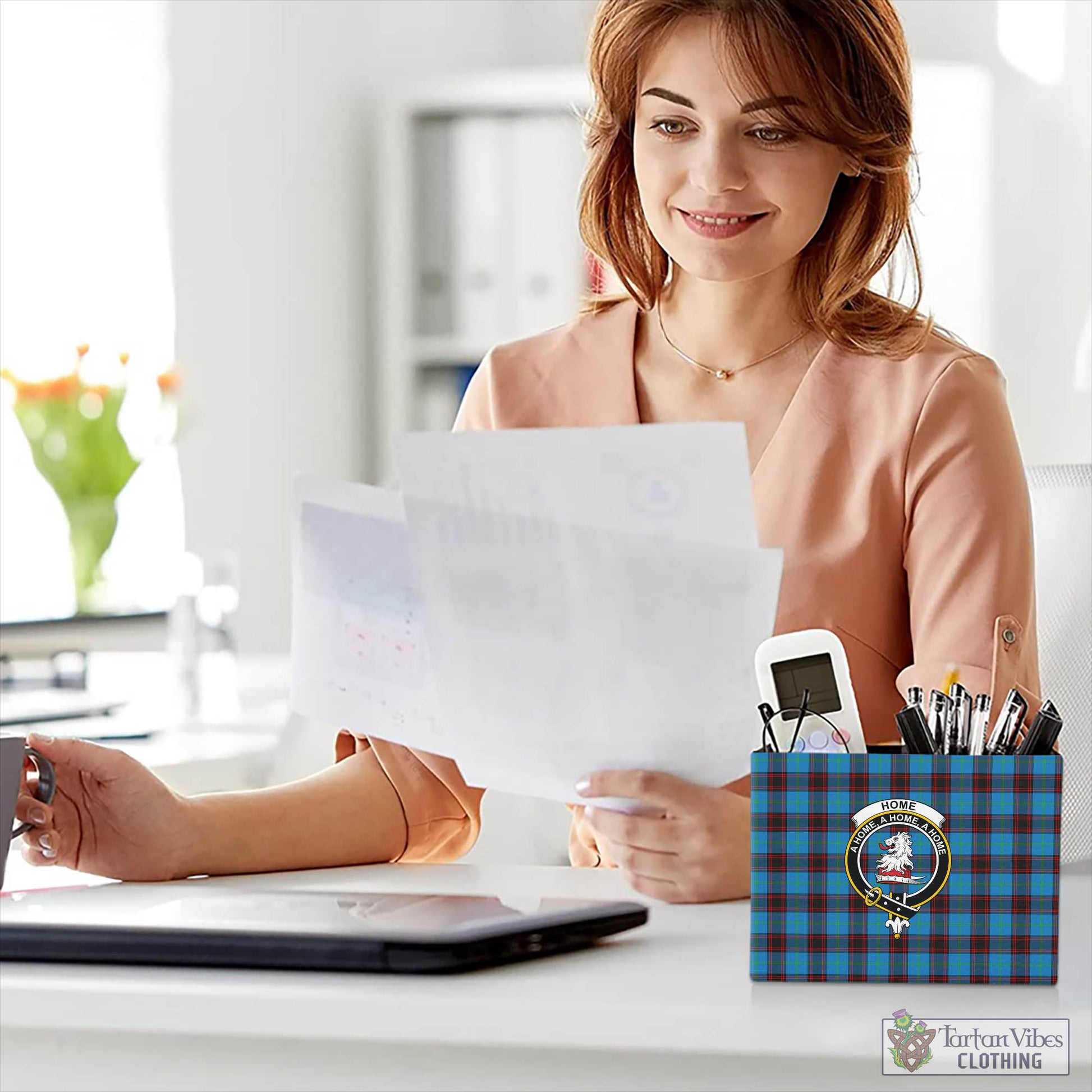 Tartan Vibes Clothing Home Ancient Tartan Pen Holder with Family Crest