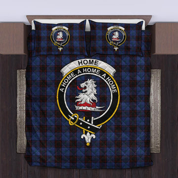 Home (Hume) Tartan Quilt Bed Set with Family Crest