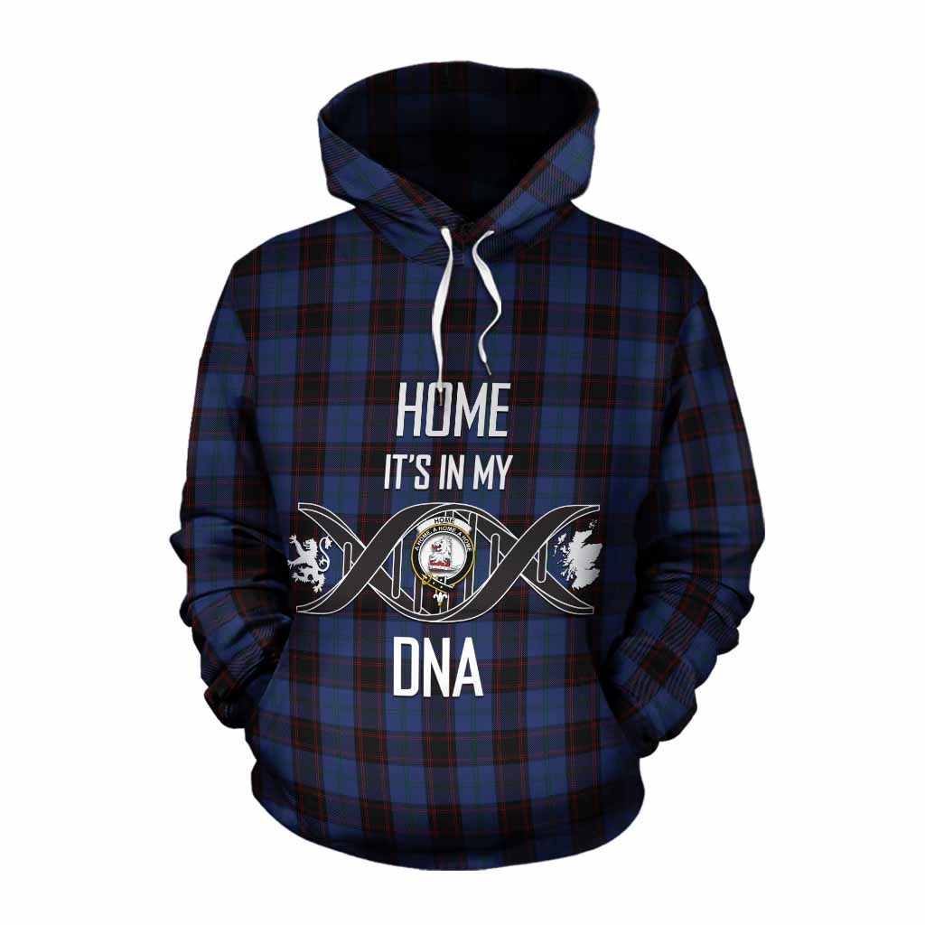 Tartan Vibes Clothing Home (Hume) Tartan Cotton Hoodie with Family Crest DNA In Me Style