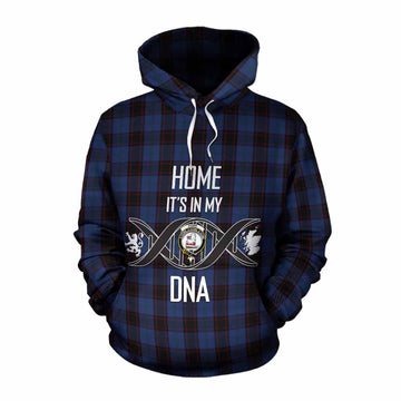 Home (Hume) Tartan Cotton Hoodie with Family Crest DNA In Me Style