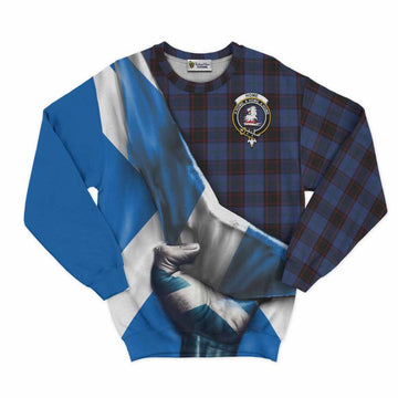 Home (Hume) Tartan Sweatshirt with Family Crest Scotland Patriotic Style