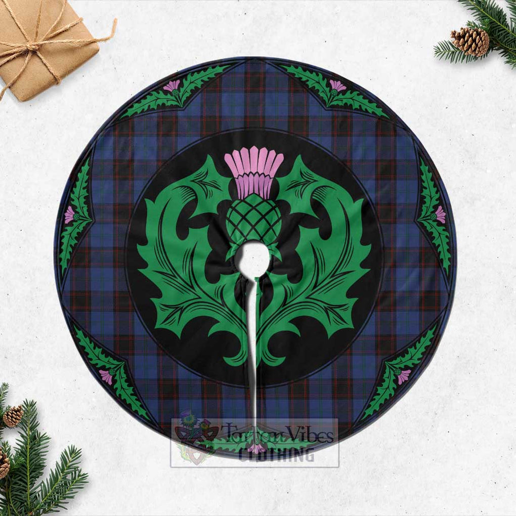 Tartan Vibes Clothing Home (Hume) Tartan Christmas Tree Skirt Scottish Thistle Style