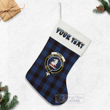 Home (Hume) Tartan Family Crest Christmas Stocking with Personalized Text