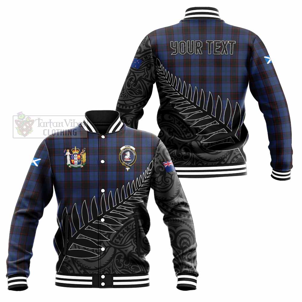 Tartan Vibes Clothing Home (Hume) Crest Tartan Baseball Jacket with New Zealand Silver Fern Half Style