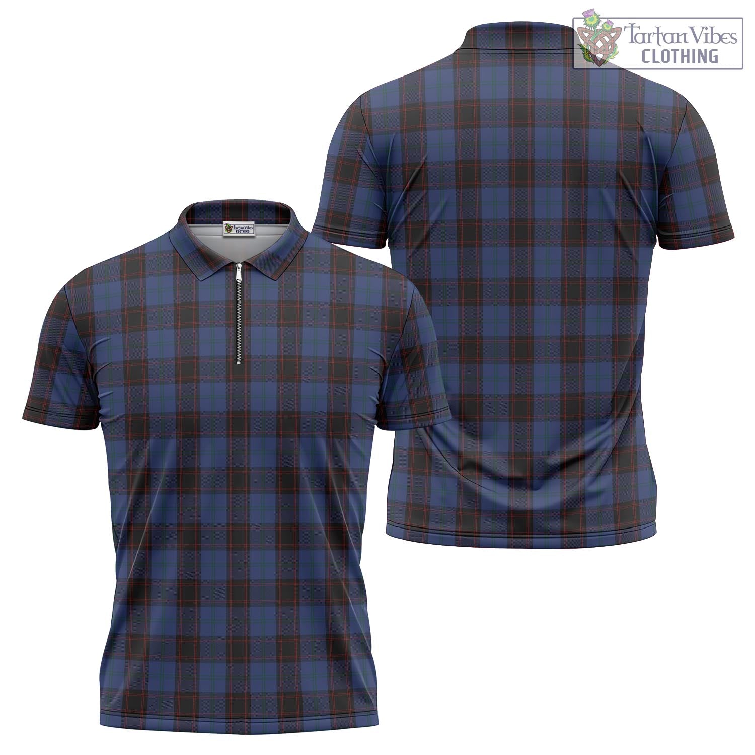 Tartan Vibes Clothing Home (Hume) Tartan Zipper Polo Shirt