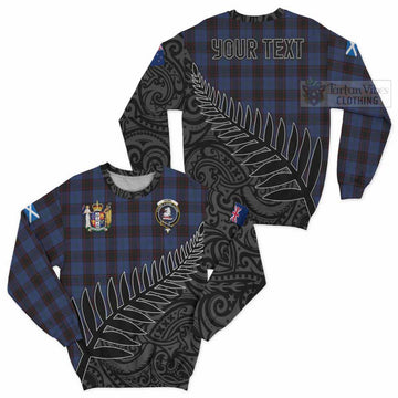 Home (Hume) Crest Tartan Sweatshirt with New Zealand Silver Fern Half Style