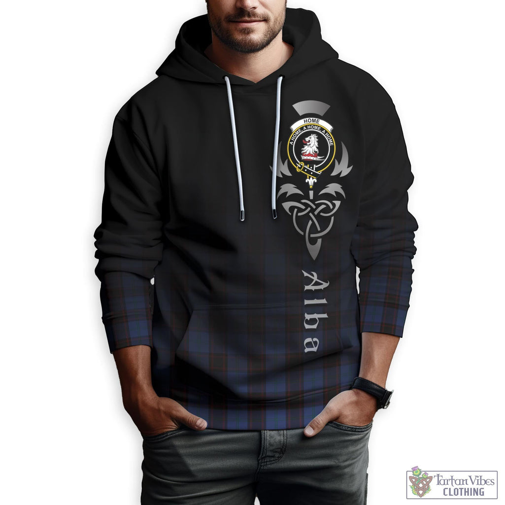 Tartan Vibes Clothing Home (Hume) Tartan Hoodie Featuring Alba Gu Brath Family Crest Celtic Inspired