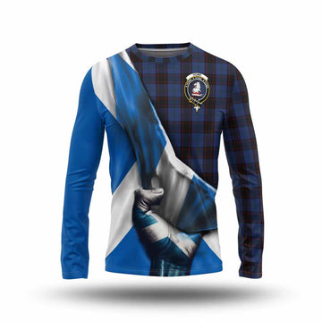 Home (Hume) Tartan Long Sleeve T-Shirt with Family Crest Scotland Patriotic Style