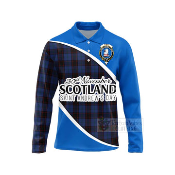 Home (Hume) Family Crest Tartan Long Sleeve Polo Shirt Celebrate Saint Andrew's Day in Style