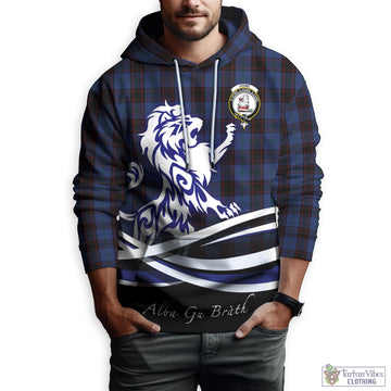 Home (Hume) Tartan Hoodie with Alba Gu Brath Regal Lion Emblem