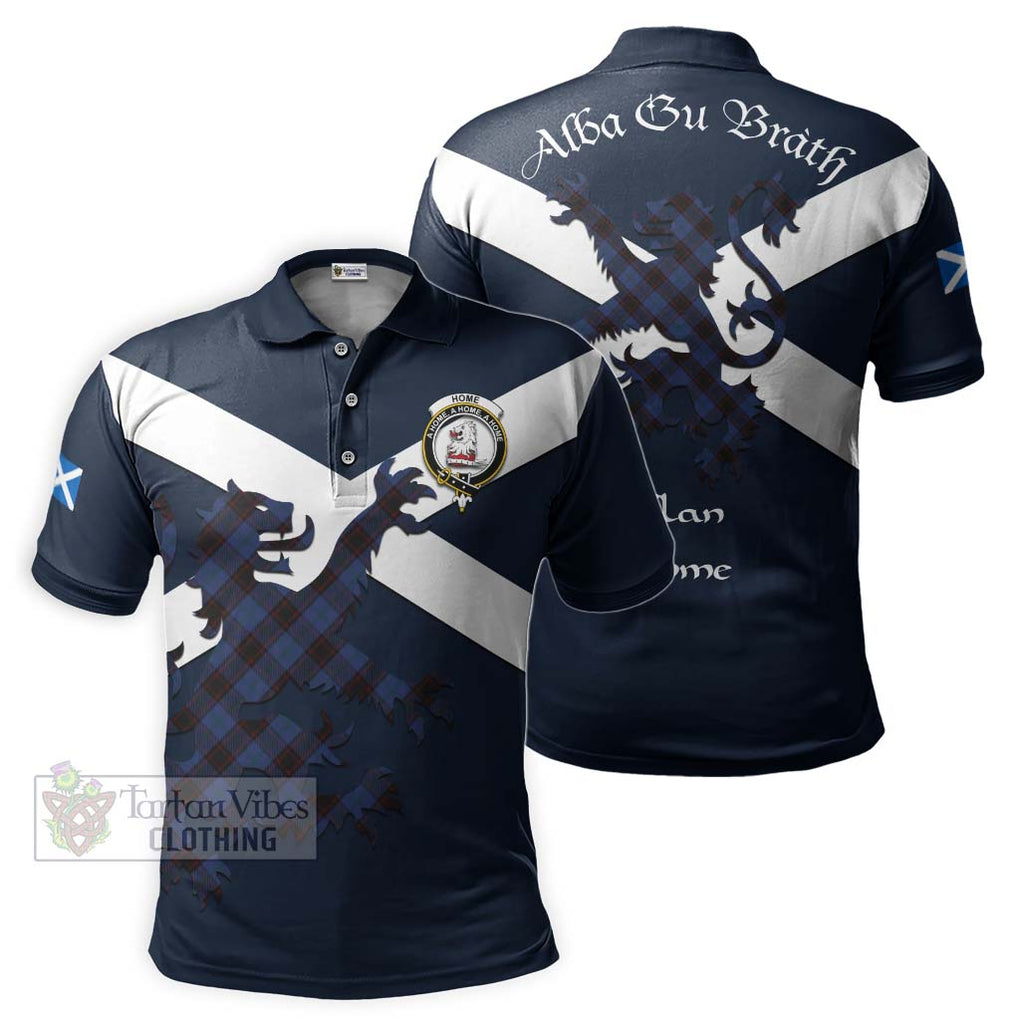 Tartan Vibes Clothing Home (Hume) Tartan Lion Rampant Polo Shirt – Proudly Display Your Heritage with Alba Gu Brath and Clan Name