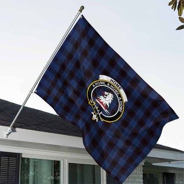 Home (Hume) Tartan House Flag with Family Crest